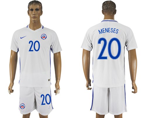 Chile #20 Meneses Away Soccer Country Jersey